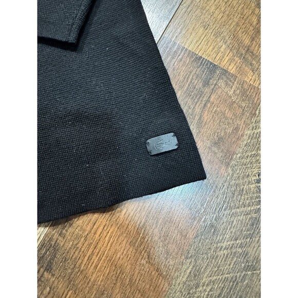 Lacoste Wmn's Ribbed V Neck Cardigan Sweater Black Sz 40 US Medium Alligator - Picture 2 of 7